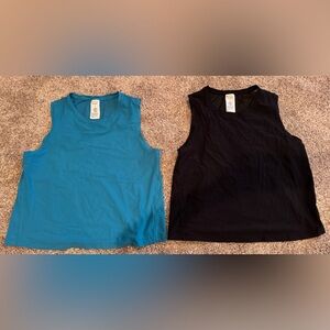 Athleta Crop Women's Sleeveless Tops - Small, Blue and Black